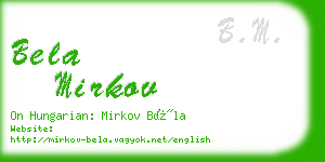bela mirkov business card